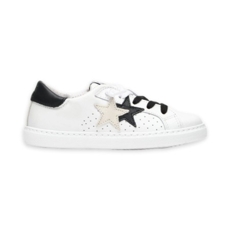 Baskets en cuir 2Star - Noir et blanc