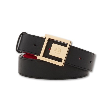 Cinturón Piquadro Circle - Negro-Rojo