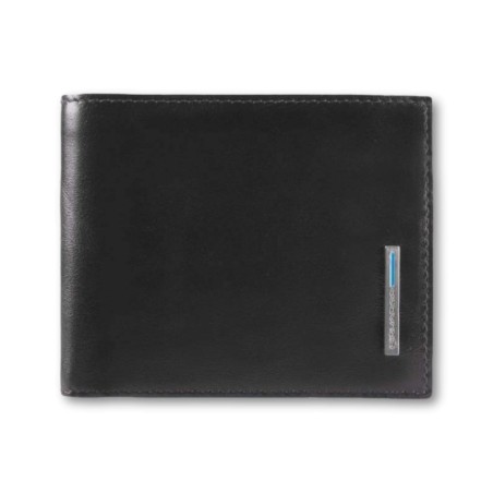 Piquadro - Blaue quadratische Geldbörse - Schwarz