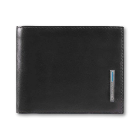 Piquadro - Blaue quadratische Geldbörse - Schwarz