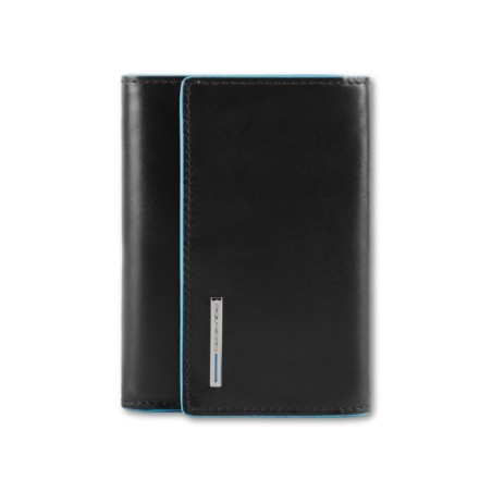 BILLETERA CUADRADA PIQUADRO AZUL - Negro
