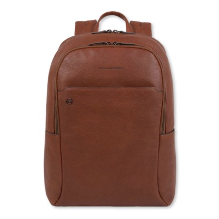 Schwarzer quadratischer Rucksack von Piquadro - Leder