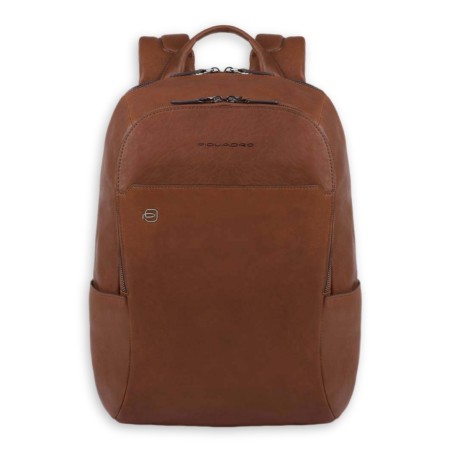 Schwarzer quadratischer Rucksack von Piquadro - Leder