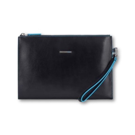 Piquadro - Blaue quadratische Clutch - Schwarz