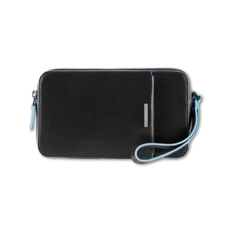 Piquadro - Blaue quadratische Clutch - Schwarz