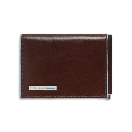 PORTEFEUILLE CARRÉ PIQUADRO BLEU - marron