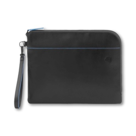Piquadro – Quadratische Revamp-Clutch, Blau - Schwarz
