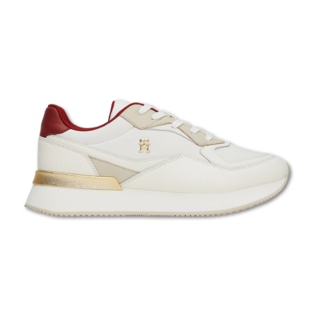 Zapatos gruesos elegantes de Tommy Hilfiger - Blanco-Rojo-Oro