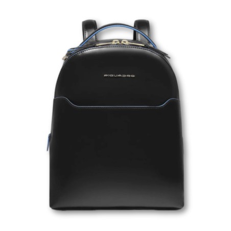 Piquadro Blauer quadratischer Rucksack - Schwarz