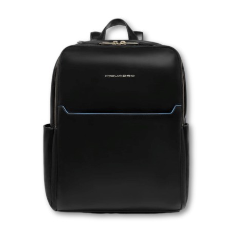 Piquadro Blauer quadratischer Rucksack - Schwarz