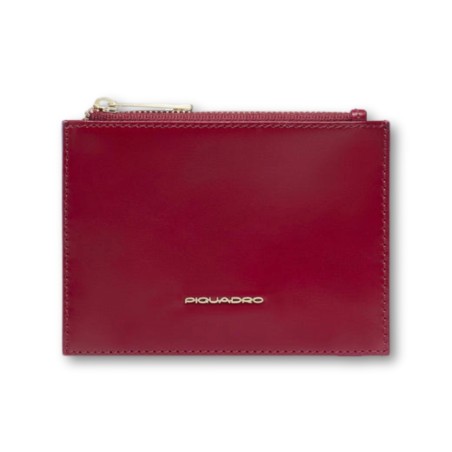 Piquadro Blue Square Card Holder - Red