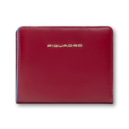 Piquadro Blaue quadratische Brieftasche - Rot