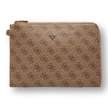 Pochette Guess Milano - Beige-Dunkelbraun