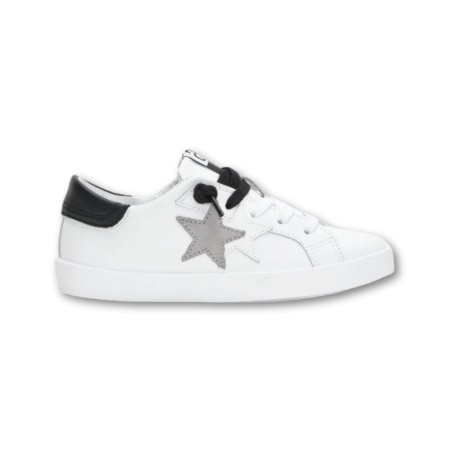 Sneakers pelle 2Star - Bianco-Grigio-Nero