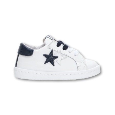 Sneakers pelle 2Star - Blanc-Bleu