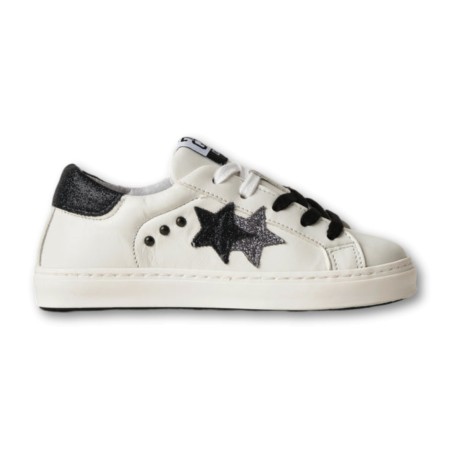 Sneakers pelle 2Star - Schwarz und Weiß