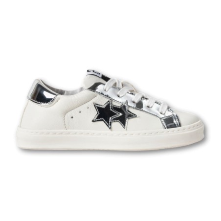 Sneakers pelle 2Star - Weiß-Silber
