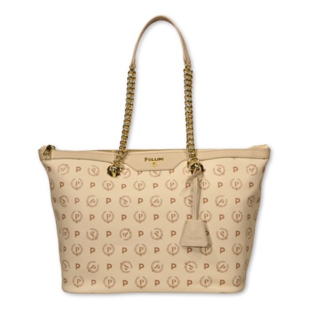 Borsa Pollini Heritage Logo - Marfil