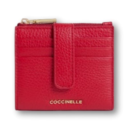 Porte-cartes Coccinelle Metallic Soft - Scarlet