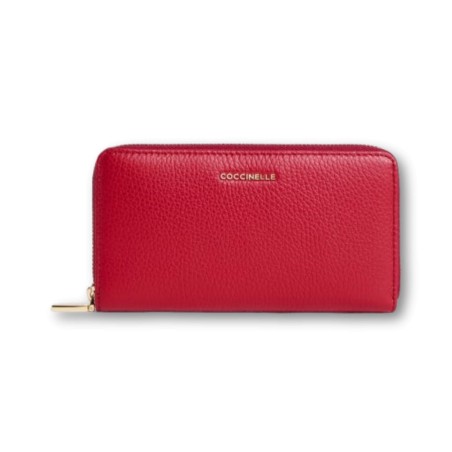 COCCINELLE METALLIC SOFT WALLET - Scarlet