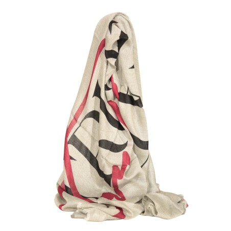 BUFANDA TRUSSARDI JEANS - BEIGE/NEGRO/ROJO