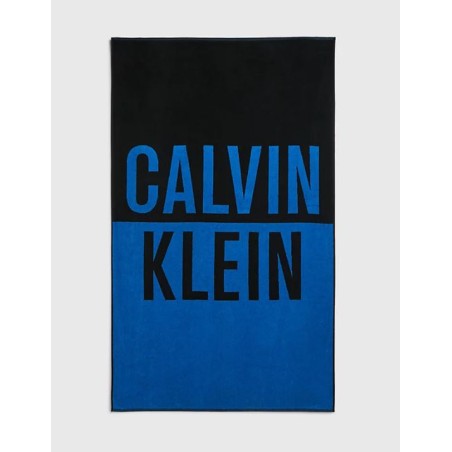 CALVIN KLEIN BEACH TOWEL - Blu/Nero