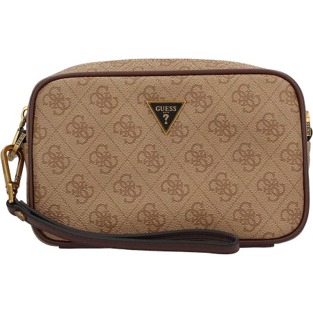 GUESS VEZZOLA CLUTCH - BROWN