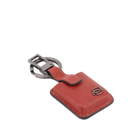 PIQUADRO BLACK SQUARE KEY RING - Leather