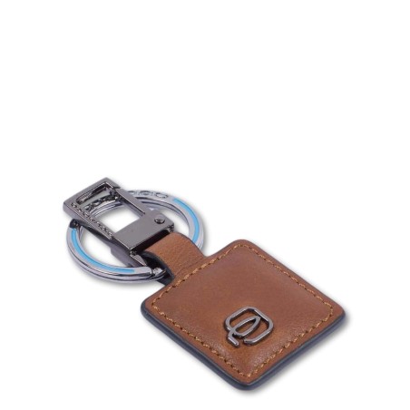 PIQUADRO BLACK SQUARE KEY RING - Leather