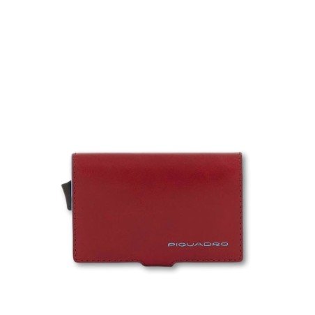 Piquadro card holder - men - Blue Square line - Red