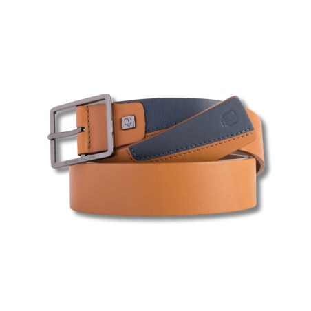 CEINTURE PIQUADRO - CUIR/BLEU