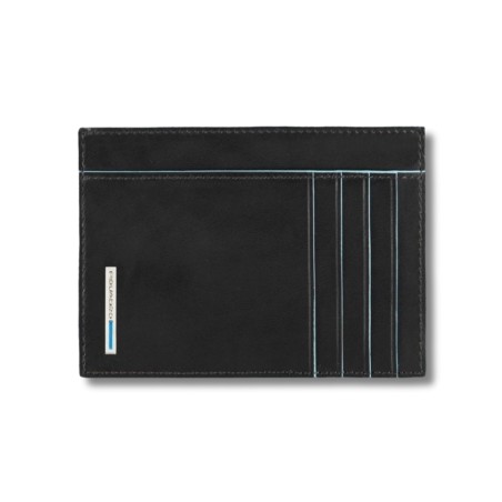 Piquadro card holder - men - Blue Square line - BLACK