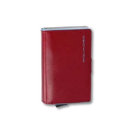 Piquadro card holder - men - Blue Square line - RED
